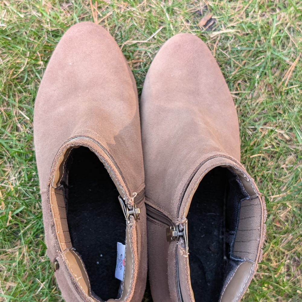 Blondo Taupe Suede Ankle Booties - Picture 8 of 8